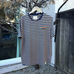 Scotch And Soda Striped Pocket T Shirt Cotton Short Sleeve Multicolor Medium